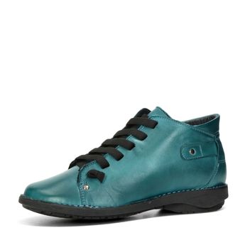 Creator dámské komfortní kotníkové boty z hladké kůže - modré
