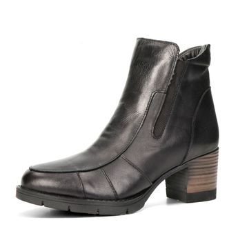 Robel dámské kožené kotníkové boty na zip - černé