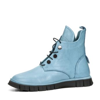 Robel dámské kožené kotníkové boty na zip - modré