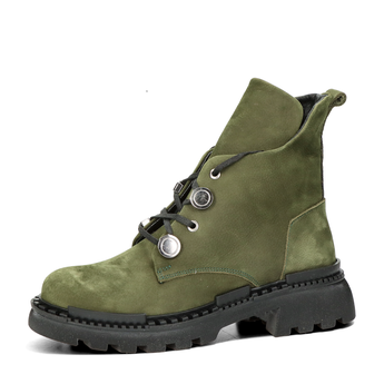 ETIMEĒ dámské nubukové kotníkové boty - zelené
