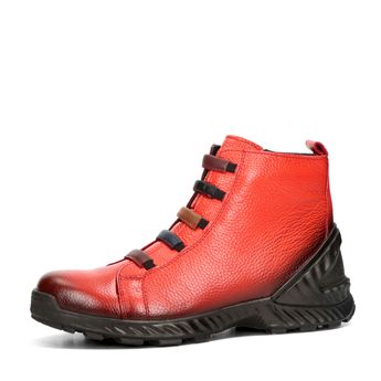 Robel dámské kožené kotníkové boty na zip - červené