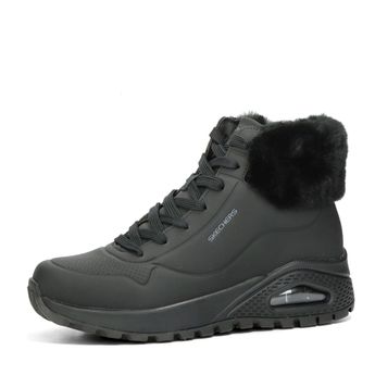 Skechers dámské zimní kotníkové boty s kožešinou - černé