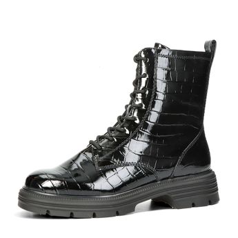 Tamaris dámské stylové kotníkové boty na zip - černé